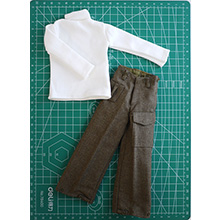 1:6 Scale British WWII White Sweater (Fine Pitted) and 37 Pattern BD Trouser
